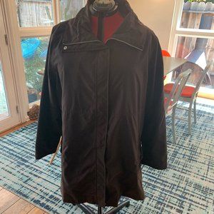Lands' End, 2X, Chocolate brown parka length raincoat